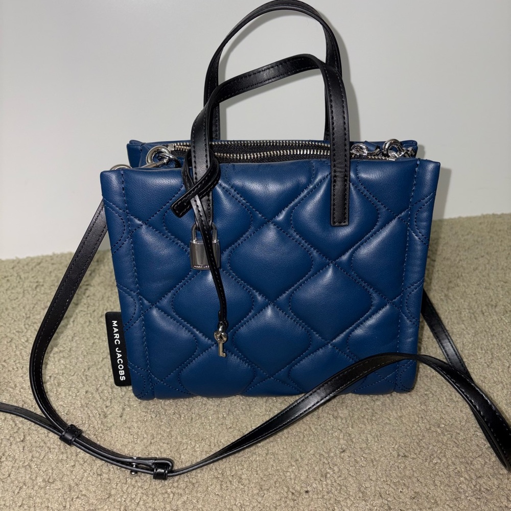 Marc Jacobs Mini Grind Quilted Leather Azure Blue - Never Worn!